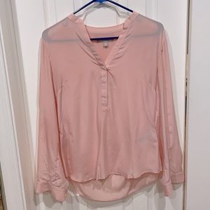 Banana Republic Silk Collarless Tunic Blouse